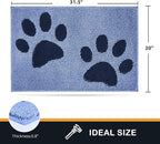 PURRUGS Dirt Trapping Door mat 20" x 31.5", Non-Skid/Slip Machine Washable Microfiber Entryway Rug, Dog Door Mat, Super Absorbent Welcome Mat for Muddy Wet Shoes and Paws, Light Blue