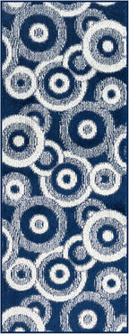 Custom Size Blue Hallway Runner Rug | Cut to Length 2'3" x 11' (Runner) | Non-Slip & Machine Washable | REMNAZ