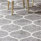 Rugs.com Lattice Frieze Collection Rug – 4' x 6' Light Gray Medium Rug Perfect for Living Rooms, Large Dining Rooms, Open Floorplans
