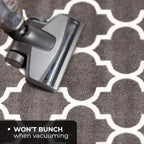House, Home and More Skid-Resistant Carpet Runner – Moroccan Trellis Lattice – Misty Gray & Linen White – 6 Feet X 26 Inches