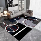 Area Rug 5x7 Modern Abstract Circle Rugs, Multicolor Low Pile Carpet, Machine Washable & Non-Slip Non-Shedding Stain Resistant for Bedroom, Living Room