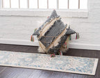 Unique Loom Salzburg Collection Classic Traditional Design Oriental Inspired Border Area Rug (2' 0 x 6' 0 Runner, Beige/Blue)