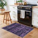 2x3 Modern Abstract Rug for Entryway, Purple White Super Soft Small Area Rug, Washable Non-Slip Kitchen Rugs, Low-Pile Mat for Bedside, Indoor Door Mat