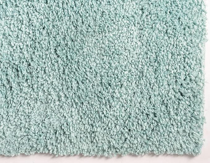 Unique Loom Davos Shag Collection Area Rug - Solid (2' 2" x 6' 7" Runner, Aqua)