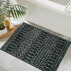 Lahome Moroccan Entry Rug 2x3, Non-Slip Washable Front Indoor Door Mat Rubber Backing Low-Profile Door Rugs, Small Geometric Print Distressed for Entryway Bathroom Kitchen, Black