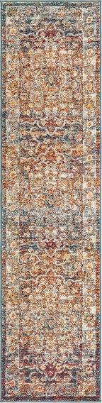 Unique Loom Isabella Collection Area Rug - Adjani (2' x 8' Runner, Multi/ Beige)