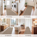 LBRO2M Easy Jute Area Rug 2X7 Washable Rugs for Living Room Bedroom Natural Jute Carpet Durable, Solid Non Shedding Eco Friendly (2X7 Natural)
