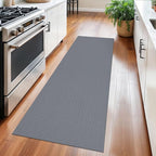 2x5 Ft Runner Rug Washable Runners for Hallways Kitchen Runner Rug with Rubber Backing Cotton Entryway Runner Indoor, Woven Floor Carpet for Hall Kitchen Bedroom, Grey