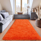 Fluffy Area Rugs for Living Room, Soft Shaggy Carpets for Living Room, Upgrade Anti-Slip Fuzzy Rugs for Kids' Room, Perfect Decor for Modern Home Orange 2x6 Feet