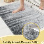 COMSLE Door Mat Soft Absorbent Indoor Front Entryway Rug Machine Washable Entrance Mats for Muddy Paws Non Slip Throw Rugs 20" x 32" Doormat for Inside Foyer Bedroom - Gray