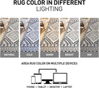 Rugshop Cream and Black Southwestern Tribal Area Rug – Boho Geometric Diamond Pattern Carpet for Living Room, Bedroom, or Entryway – Soft Modern Rustic Floor Décor 7' 10" x 10' Cream