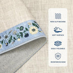 GarveeHome Washable Living Room Rug 9x12 Floral Bordered Area Rugs Soft Thin Indoor Carpet for Bedroom Modern Throw Aesthetic Mat Non Slip Stain Resistant Carpet for Dining Room Office, Beige