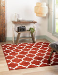 Rugs.com Lattice Collection Rug – 6 Ft Square Light Terracotta Medium-Pile Rug Perfect for Living Rooms, Kitchens, Entryways