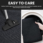 IOHOUZE Washable Exrea Long Hallway Runner Rug 3x14 Non Slip Rubber Backed Kitchen Runner Entryway Runner Indoor, Woven Rugs Floor Carpet for Kitchen Hall Entryway Stair,Black/Grey