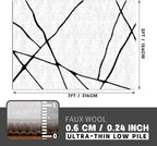 YIHOUSE 5x7 Washable Living Room Rug - Modern Abstract Black and White Area Rug Non-Slip for Bedroom Home Office (Geometric, 5'x7'ft)