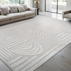 Modern Indoor Rug Orbit 8x10 Area Rugs for Living Room Luxury Kitchen Bedroom Durable Soft Geometric Durable Low and High Pile Stain Resistant Non Shedding Area Carpet 8x10