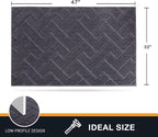 PURRUGS Dirt Trapping Door Mat 32" x 47", Non-Slip Machine Washable Entry Rug, Shoe Scraper, Dog Doormat, Super Absorbent Welcome Mat for Front & Back Door, Muddy Wet Shoes & Paws, Grey