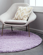 Unique Loom Solid Shag Collection Area Rug (7' 1" Round, Lilac)