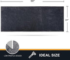 PURRUGS Dirt Trapping Door Mat 24" x 59", Non-Slip Machine Washable Entry Rug, Shoe Scraper, Dog Doormat, Super Absorbent Welcome Mat for Front & Back Door, Muddy Shoes & Paws, Bluish Grey-Black