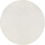 Antep Rugs Palafito 5x5 Geometric Shag Diamond High-Low Pile Textured Indoor Area Rug (White, 5'3" Round)