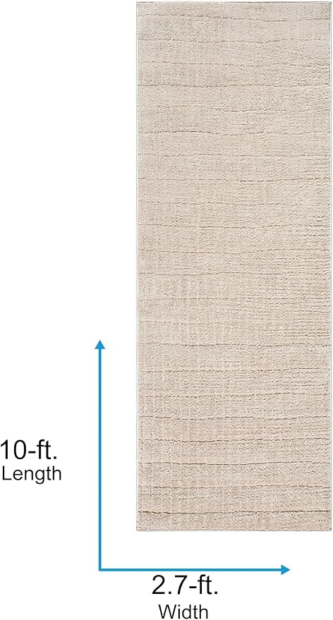 Livabliss x Our PNW Home Cascade Minimalist Striped Area Rug, 2'7" x 10', Light Brown