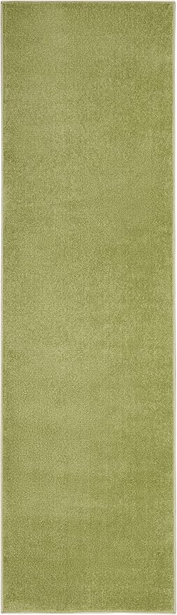 Nourison Home Nourison Essentials Green 2'2" x 7'6" Area Rug - Easy Clean, Non Shedding, Bed Room, Living Room, Dining Room, Kitchen (8' Runner)