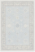 RUGGABLE Washable Vintage Area Rug – Verena Soft Blue 4x6, Stain-Resistant, Non-Slip – Medium Machine Washable Rugs for Living Room, Bedroom, Hallway, Entryway & Office–with Cushioned Pad