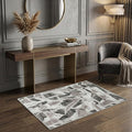 Modern Abstract Entry Rug Kitchen Bedroom Bathroom Door Mat Indoor Entrance 2X3 Front Porch Rugs Washable, Non-Slip Grey Thin Print Small Throw Carpet for Nursery Kids
