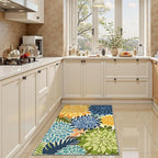 2x3 Colorful Washable Small Rug Tropical Botanical Modern Floral Indoor Chenille Door Mat Carpet Non Slip for Patio, Entry Way, Entrance, Porch, Green