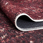 Bloom Rugs Washable Non-Slip 5' x 7' Rug - Dark Red Traditional Bordered Area Rug for Living Room, Bedroom, Dining Room, and Kitchen - Exact Size: 5' x 7'