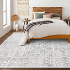 LIVEBOX 10x14 Area Rugs, Extra Large Grey Area Rug for Living Room Boho Soft Non-Slip Rug, Low Pile Non-Shedding Indoor Carpet for Dining Room Bedroom High Traffic Areas