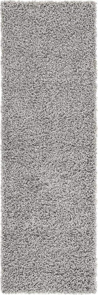 Unique Loom Solid Shag Collection Area Rug (2' x 6' 5" Runner, Cloud Gray)