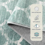 Lahome 5x7 Area Rug Green Rug Low Pile Indoor Washable Rugs for Bedroom Living Room Area Rugs 5x7 for Dining Room Foldable Non-Slip Thin Rugs Sage Green