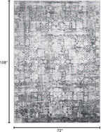 Area Rug 6×9, Large Vintage Boho Rug,Ultra-Soft Low Pile, Washable, Non Slip,Stain Resistant, Printed Carpet for Living Room Bedrooms Playroom Office Kitchen, Dark Stone
