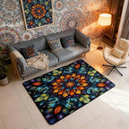 Vintage Mandala 3x5 Area Rug Bohemian Style Watercolor Flower Rugs for Living Room | Boho Floral Washable Rug, Antique Decor Victorian Damask Carpet Indoor Floor Mat