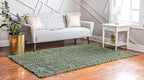 Unique Loom Davos Shag Collection Area Rug - Solid (7' 10" x 10' Rectangle, Sage)