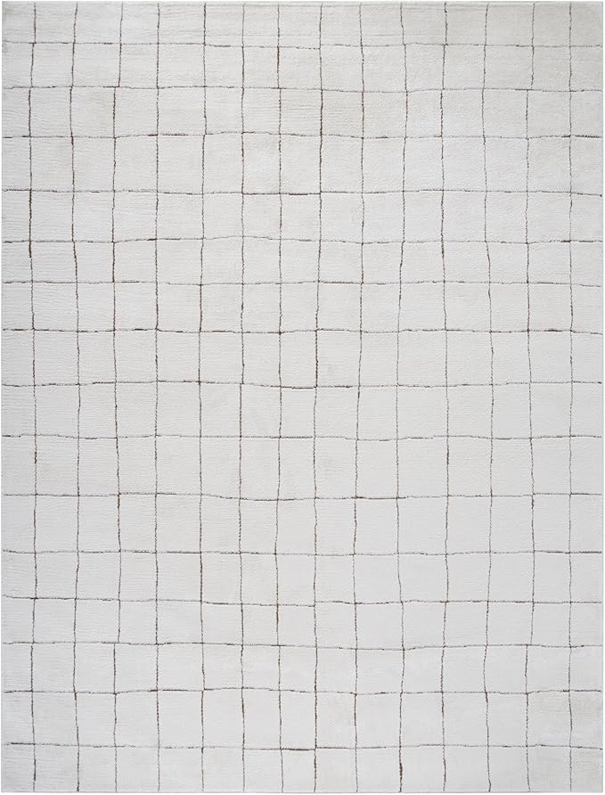 Livabliss x Our PNW Home Cascade Minimalist Area Rug, 10' x 14', Ivory