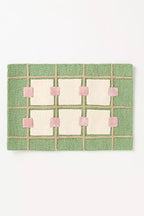 Greer Wool Area Rug - Soft Hand-Tufted Geometric Design with Pink and Green Color Palette, Perfect for Modern Home Decor (8x11 Ft)