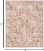 RUGGABLE Washable Area Rug – Kamran Rose Pink 8x10, Stain-Resistant, Non-Slip – Large Machine Washable Rugs for Living Room, Bedroom, Hallway, Entryway & Office–with Standard Pad