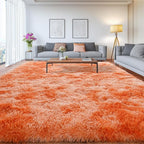 Upgrade Non-Slip Plush Rugs for Living Room, Soft Shaggy Carpets for Living Room, Fuzzy Rugs for Kids' Room, Perfect Decor for Modern Home Tie Dye Orange 8x10Feet
