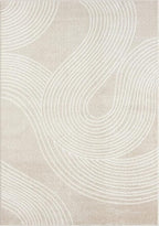 Abani Nuevo Collection Area Rug - Transitional Beige/Cream Design -2' x 3' - Easy to Clean - Durable for Kids and Pets - Non-Shedding - Medium Pile - Soft Feel - for Living Room, Bedroom & Office