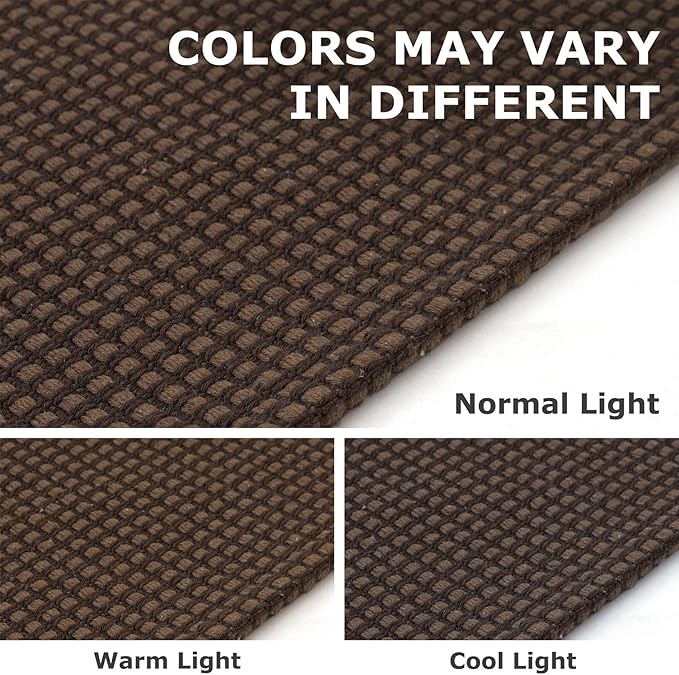 IOHOUZE Washable Area Rug 5x7 Non Slip Rubber Backed Rugs for Living Room, Dining Room Rugs Bedroom Rug, Woven Indoor Floor Carpet for Living Room Nursery Office, Brown