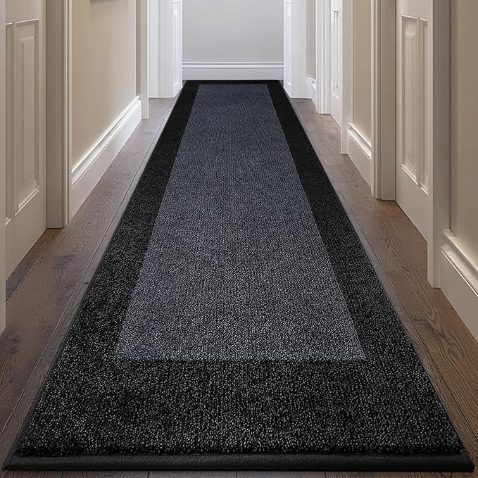 Machine Washable Runner Rug 32" x 120", Non Slip Kitchen Mat for Floor, Absorbent Entryway Rug for Kitchen, Bedroom, Living Room, Hallway, Door (Roll Packing)