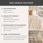 Farmhouse Floor Rugs for Living Room - Brown and Green Dining Room Area Rugs 8x10 for Bedroom, Washable, Soft, Lightweight & Stain Resistance, Neutral Dark Vintage Medallion Decor