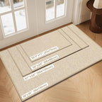 LEKEEPGO Door Mat 17"x29", Non Slip Door Mat Indoor Entrance, Rubber Backing Indoor Door mat Washable Absorbent Low-Profile Doormat Front Entryway Entry Resist Dirt Inside Door Mats, Khaki