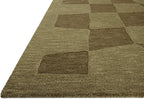 Loloi Leanne Ford Craven Collection CVN-03 Green/Olive 9'-3" x 13' Area Rug Checkered, Patterned, Neutral, Living Room, Bedroom, Dining Room