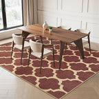 Lahome Moroccan Outdoor Rug 5x7, Easy Jute Red Washable Rugs for Patio Living Room Outdoor Decor, Geometric Woven Area Rug Non Slip for Backyard, Thin Farmhouse Carpet for Bedroom Dining Room