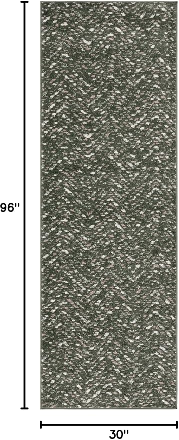SAFAVIEH Adirondack Collection Runner Rug - 2'6" x 8', Green & Ivory, Geometric Design, Ideal for High Traffic Areas in Entryway, Kitchen & Bathroom (ADR104Y-28)