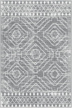 Wonnitar Moroccan Washable Rugs 4x6, Non-Slip Gray Living Room Area Rug, Boho Soft Large Rugs for Bedroom, Geometric Non-Shedding Thin Floor Carpet for Entry Kitchen Mud Room (Silver Grey,4'x6')