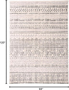 Rugshop Geometric Boho Large Area Rug – Gray Tribal Pattern, Perfect for Living Room, Bedroom, Dining Room, 7'10" x 10'